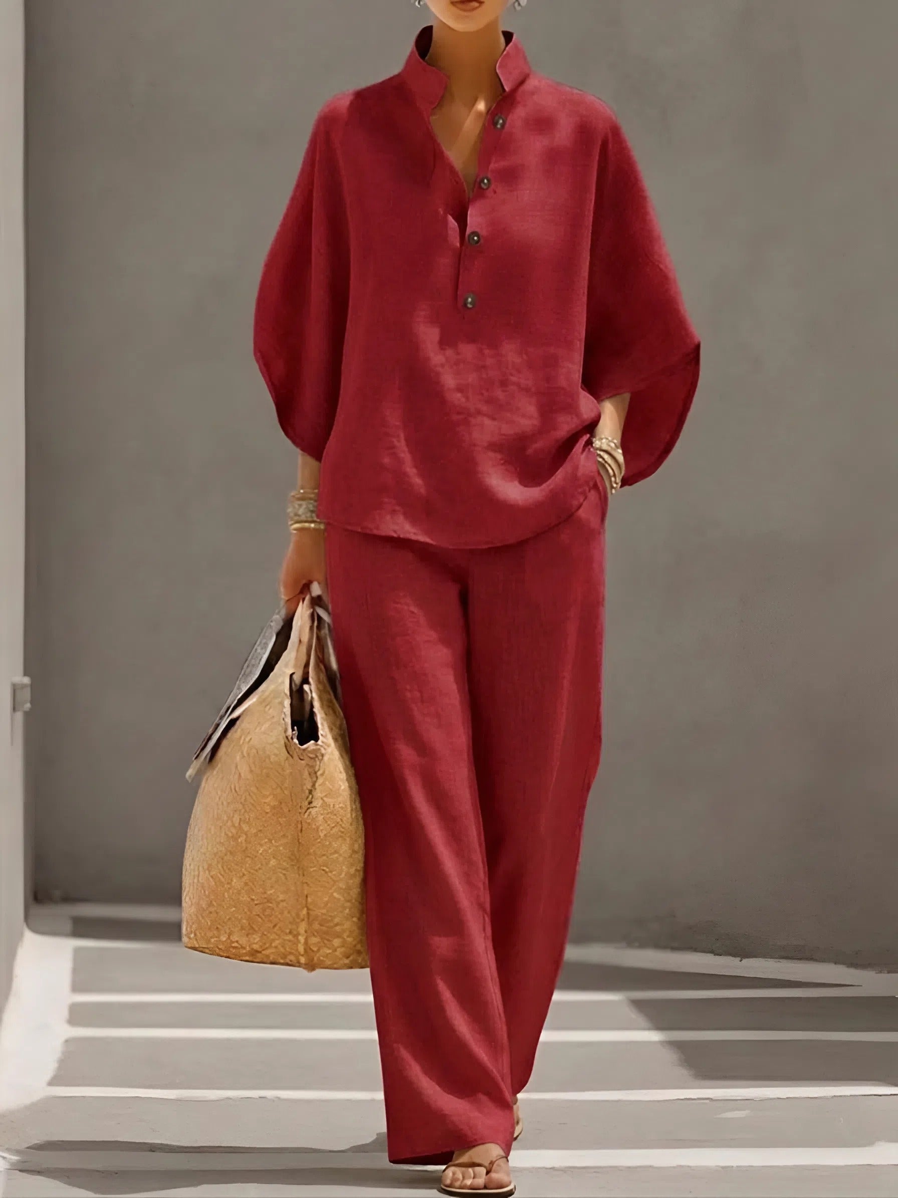 Kate - Cotton and Linen Casual Set