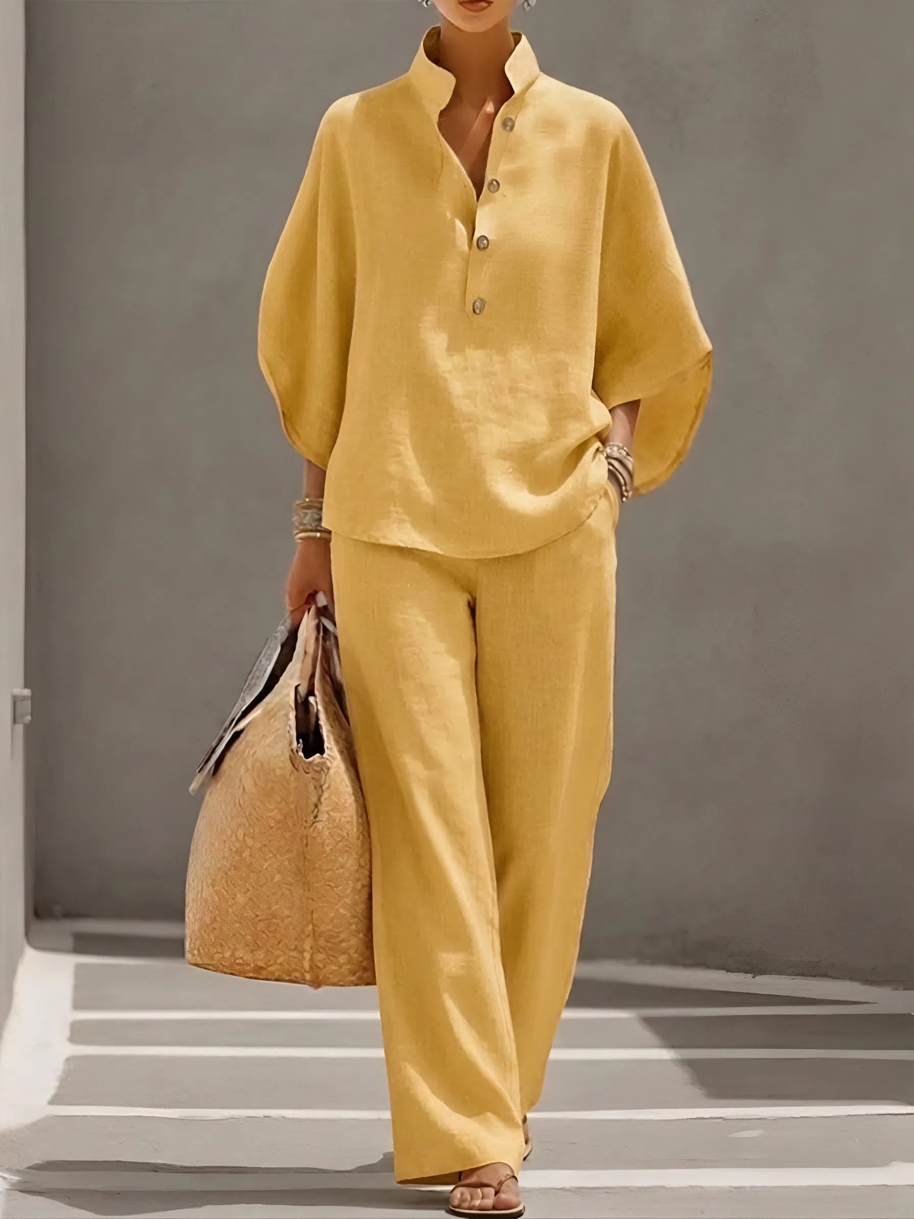 Kate - Cotton and Linen Casual Set