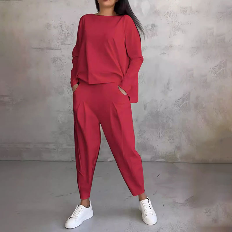 Janice – Two-Piece Round Neck Lounge Set