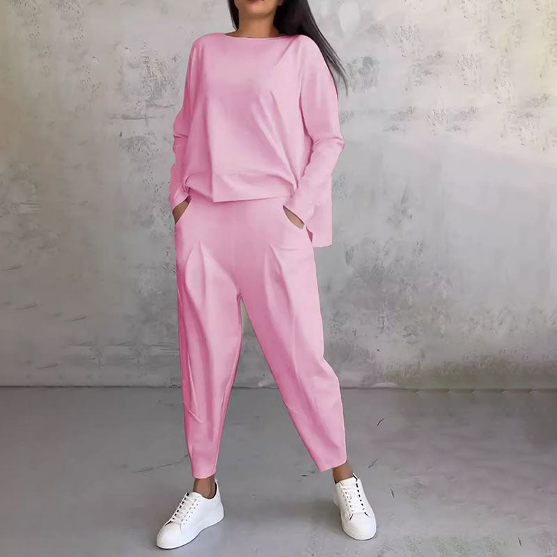 Janice – Two-Piece Round Neck Lounge Set
