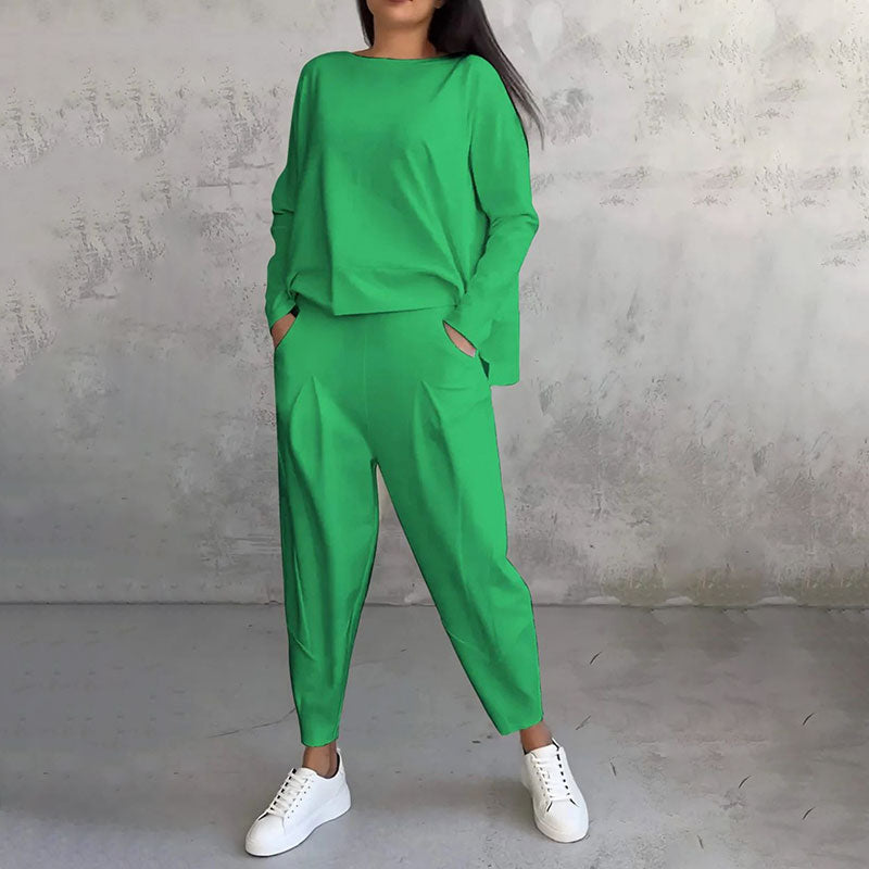Janice – Two-Piece Round Neck Lounge Set