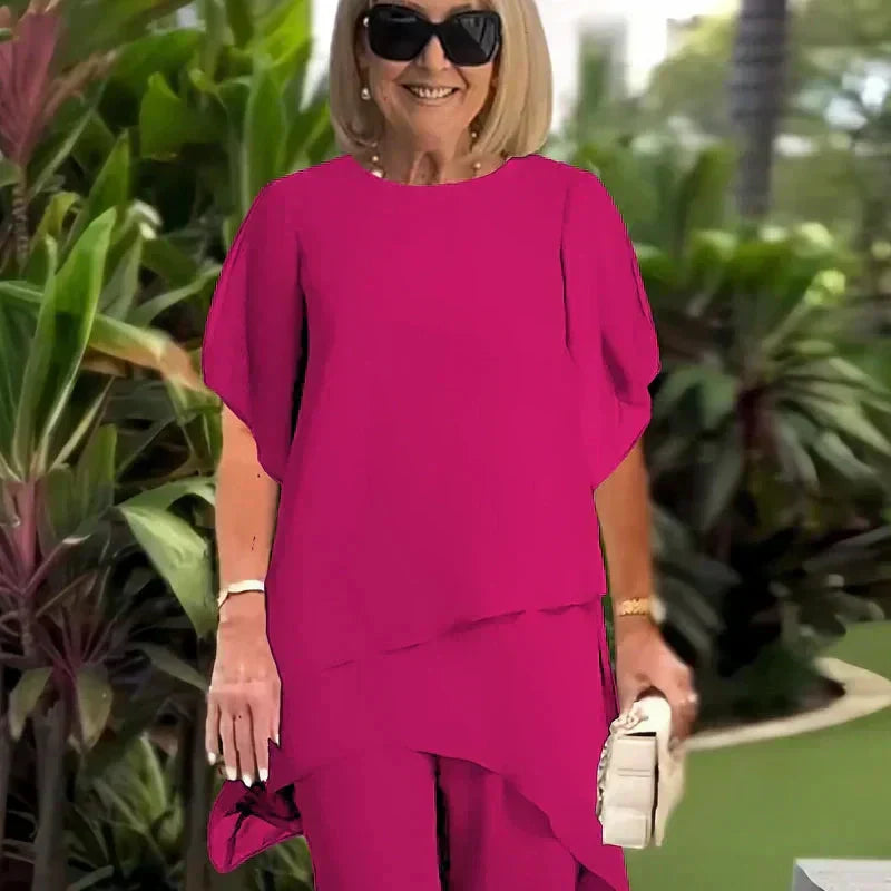 Daphne - Draped Top with Palazzo Pants