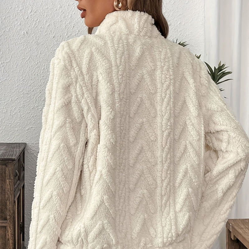 Briella – Fuzzy Half-Zip Sweatshirt with Pockets
