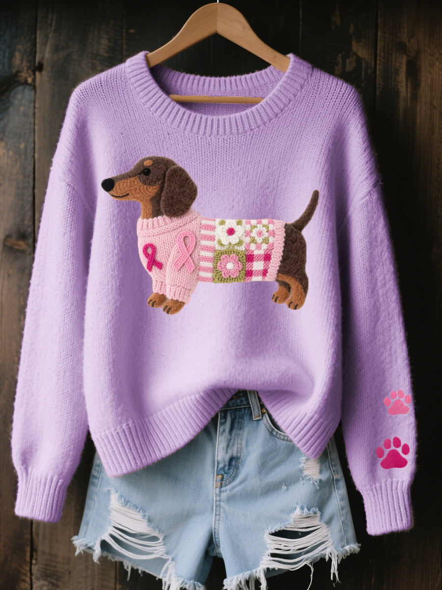 Emelia - Dachshund Pattern Knit Sweater