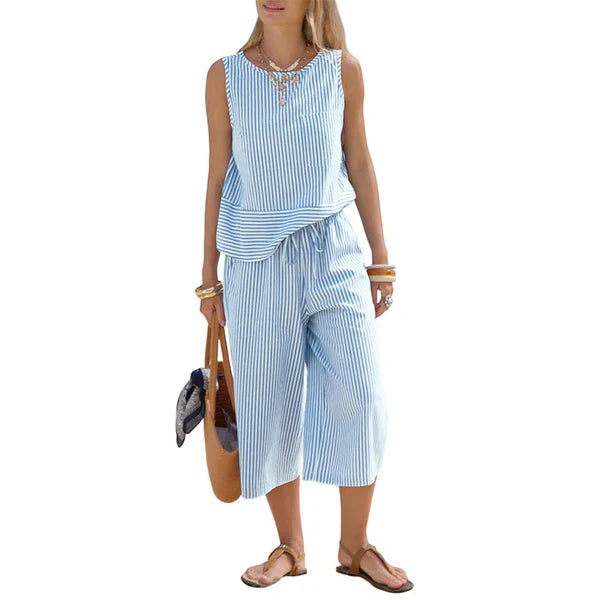 Georgina - Striped Cotton Summer Set
