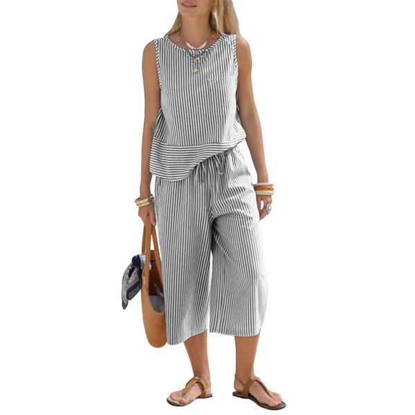 Georgina - Striped Cotton Summer Set