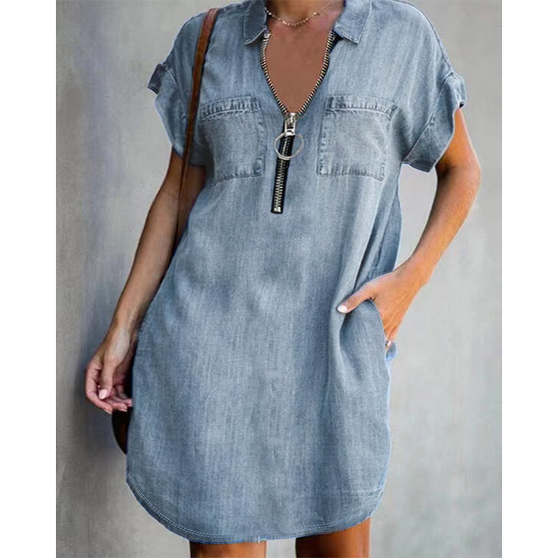 Clara - Relaxed Denim Shirt Dress
