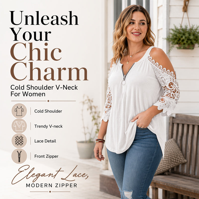 Ruby - Lace Off-Shoulder Zip Top
