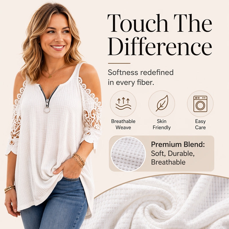 Ruby - Lace Off-Shoulder Zip Top