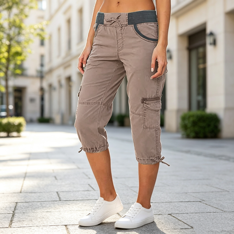 Piper - High-Waisted Cargo Capri Trousers