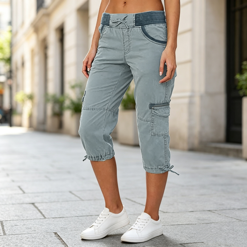 Piper - High-Waisted Cargo Capri Trousers