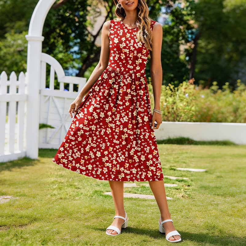 Donna – Striped Sleeveless Midi Dress