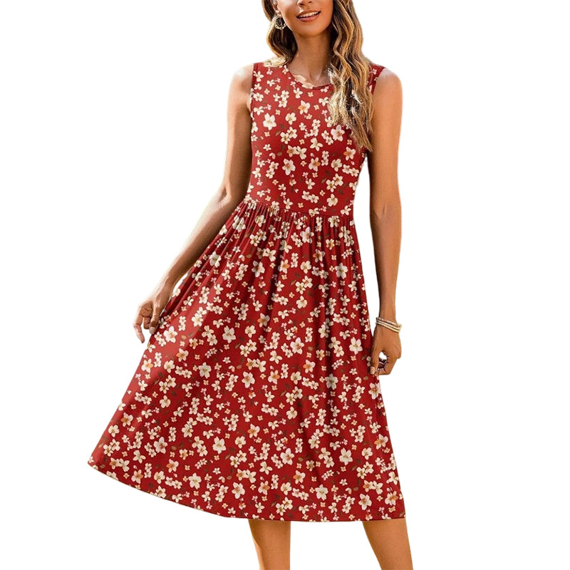 Donna – Striped Sleeveless Midi Dress