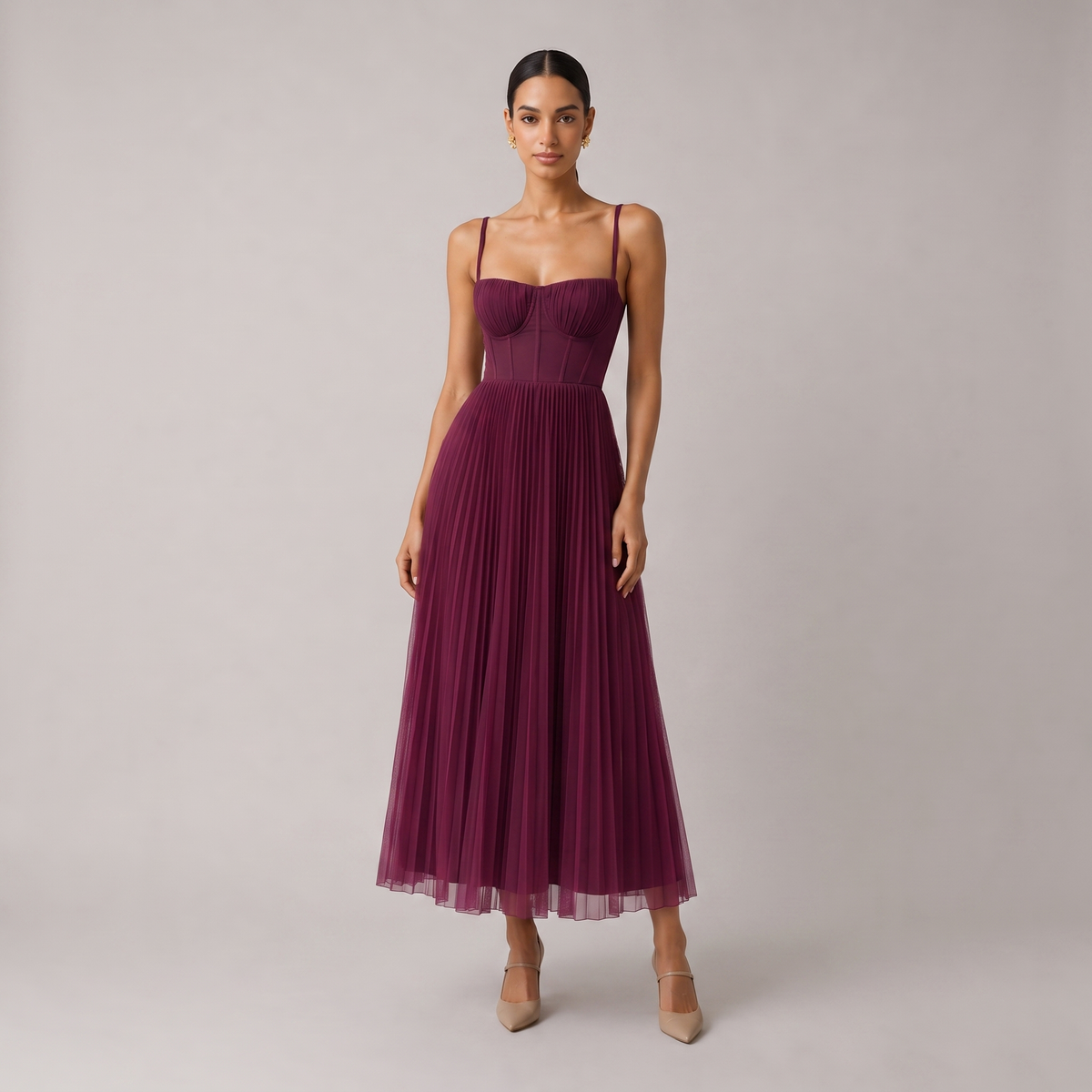 Jocelyn - Structured Corset Midi Dress