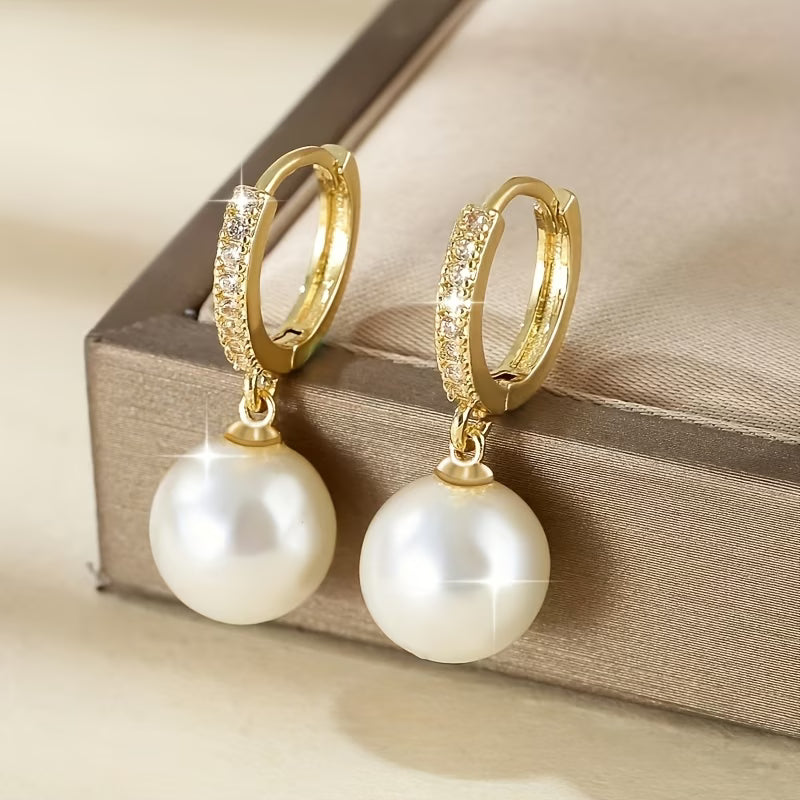 Jean - Geometric Pearl Drop Earrings