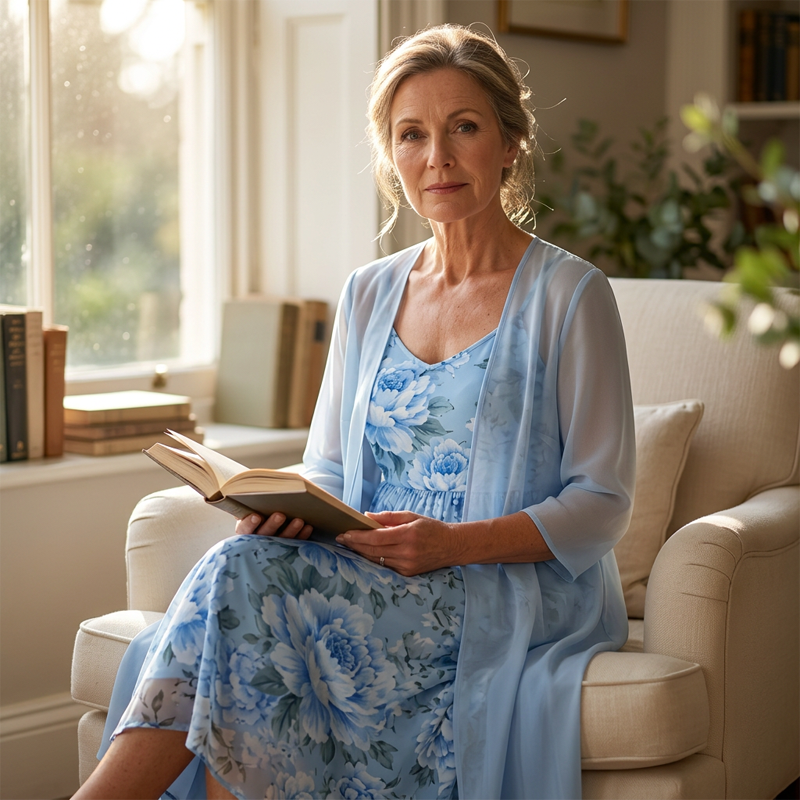 Rosalie - Floral Dress and Chiffon Cardigan Set