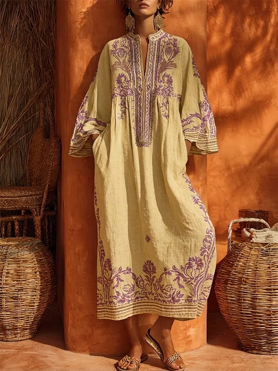 Celestine - Embroidered Boho Maxi Dress