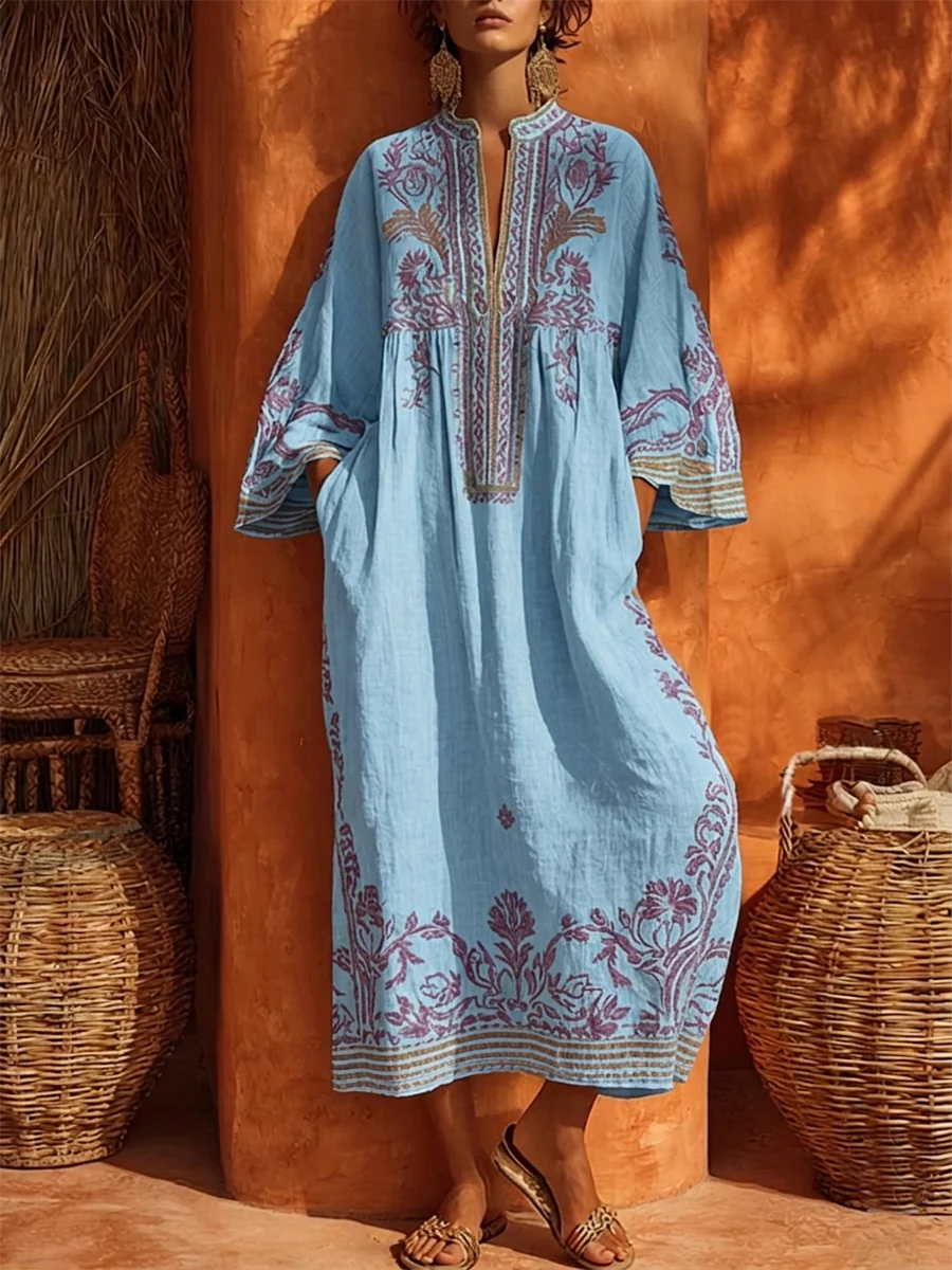Celestine - Embroidered Boho Maxi Dress