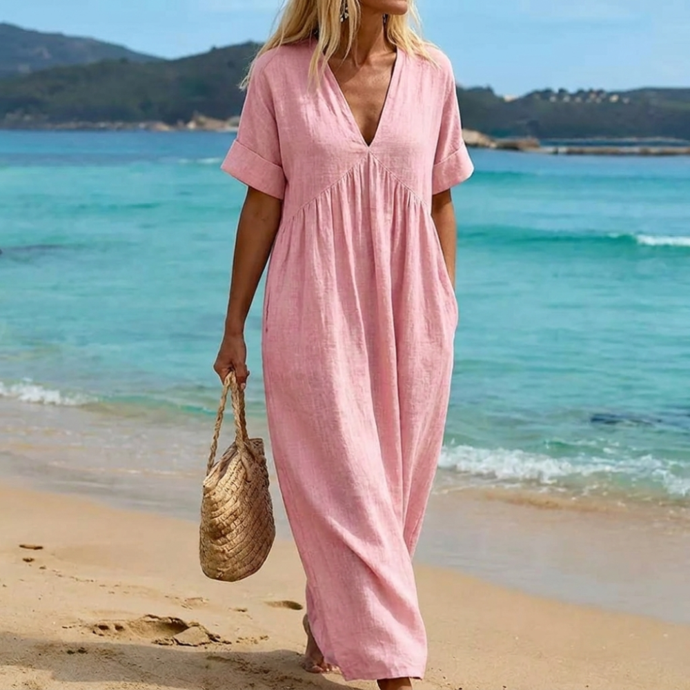 Scarlett - Long Linen Cotton Summer Dress