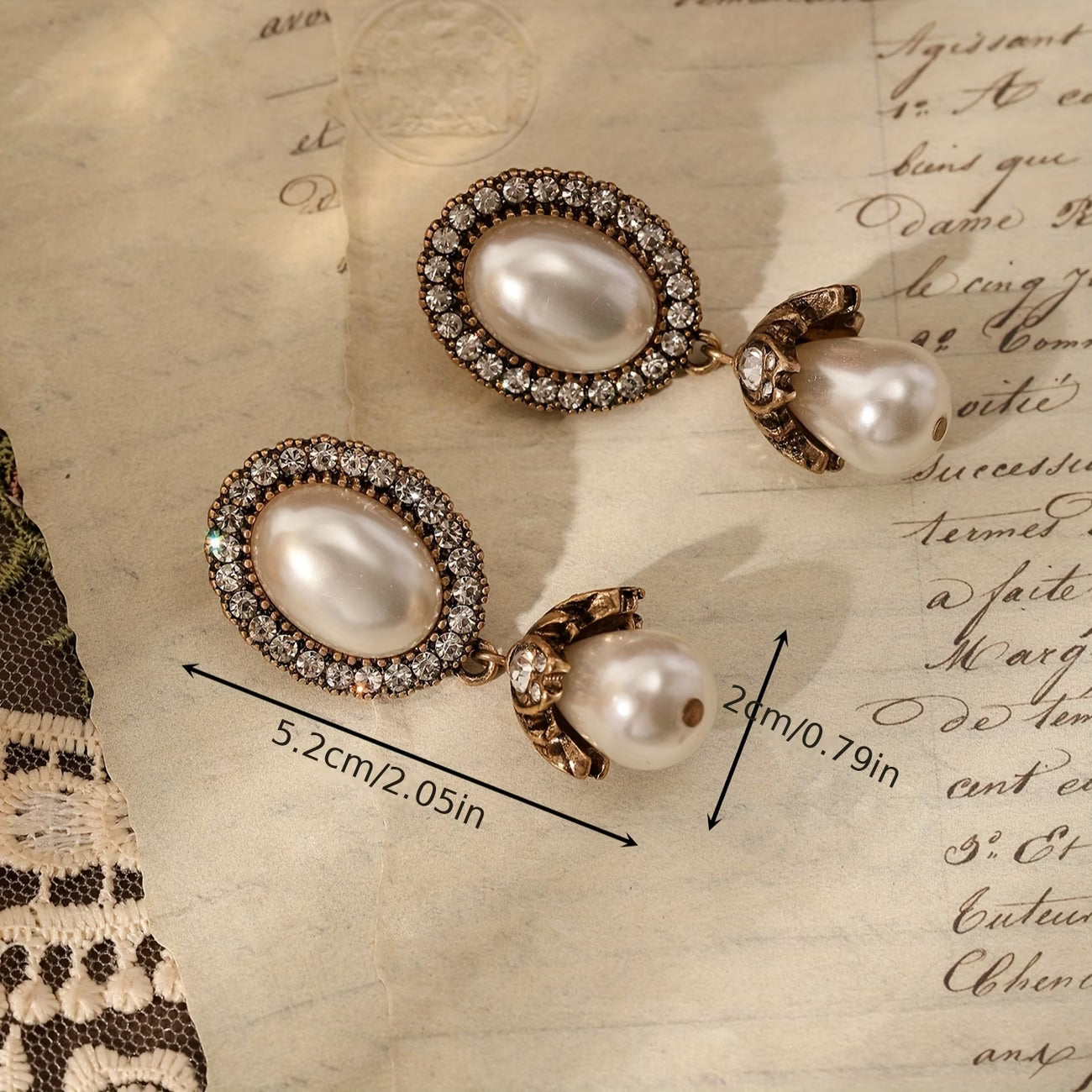 Ashley - Vintage Pearl Frame Earrings