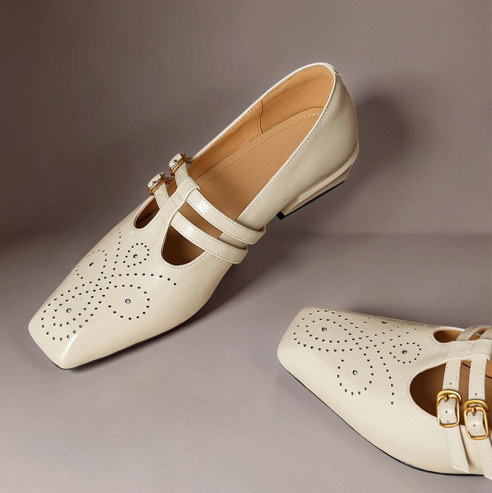 Sloan - Brogued Dual-Strap Mary Jane Pump
