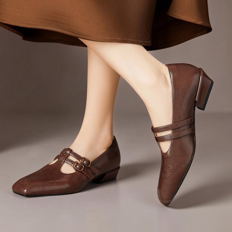 Sloan - Brogued Dual-Strap Mary Jane Pump