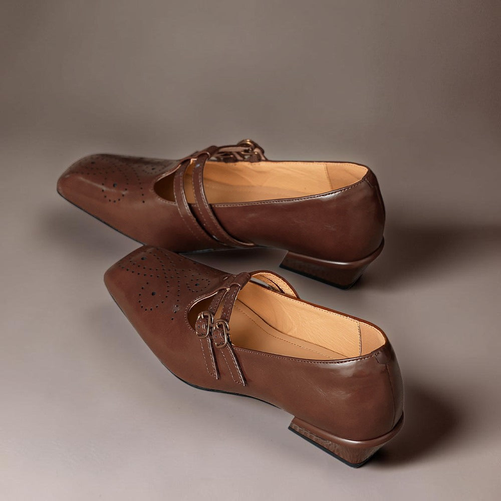 Sloan - Brogued Dual-Strap Mary Jane Pump