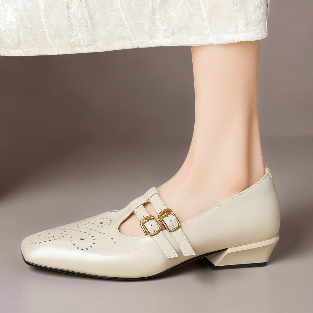 Sloan - Brogued Dual-Strap Mary Jane Pump