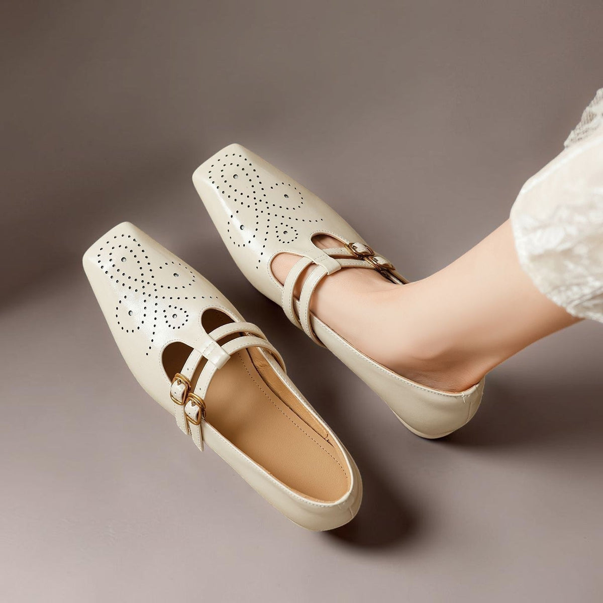 Sloan - Brogued Dual-Strap Mary Jane Pump