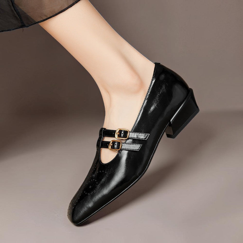 Sloan - Brogued Dual-Strap Mary Jane Pump