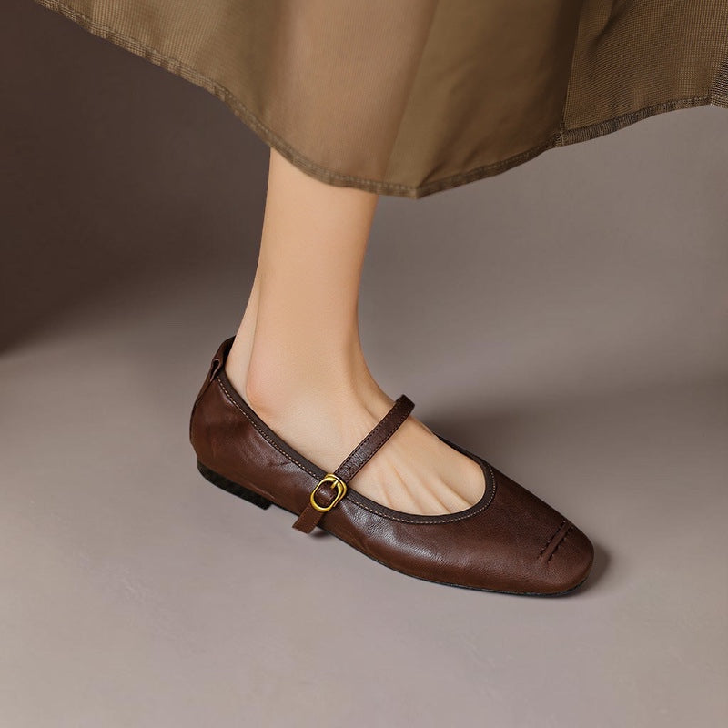 Greta - Leather Flats