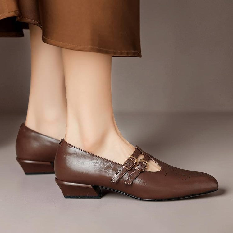 Sloan - Brogued Dual-Strap Mary Jane Pump