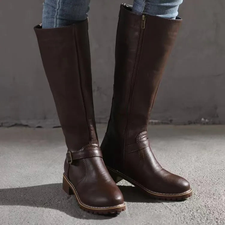 Wrenley - Supportive Leather Buckle Boots