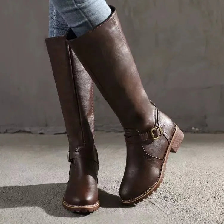Wrenley - Supportive Leather Buckle Boots