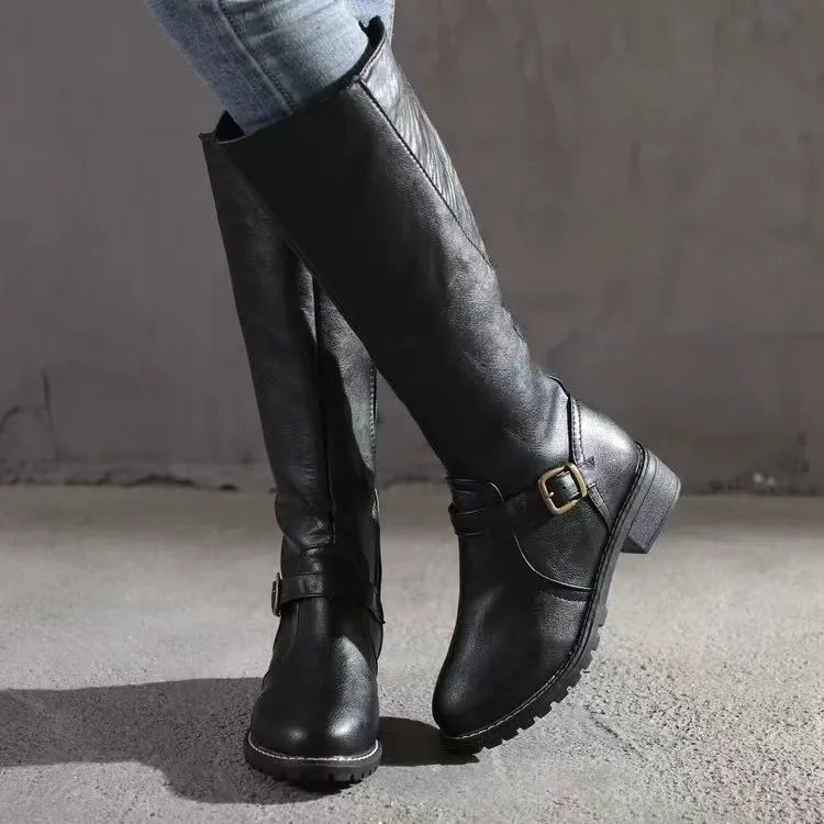 Wrenley - Supportive Leather Buckle Boots