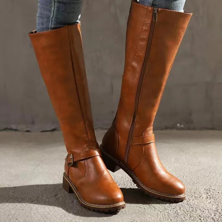 Wrenley - Supportive Leather Buckle Boots