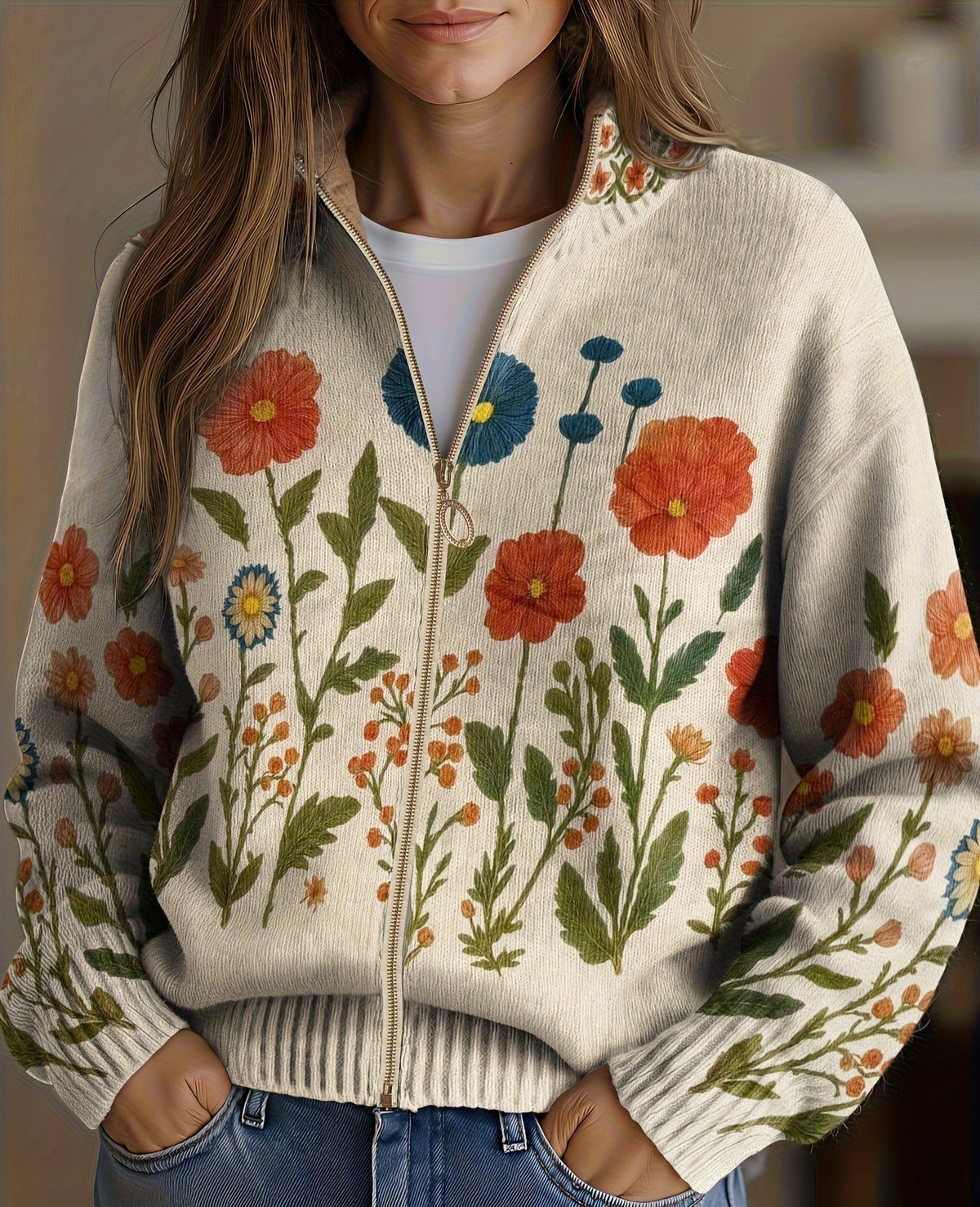 Margot - Wildflower Meadow Zip Cardigan
